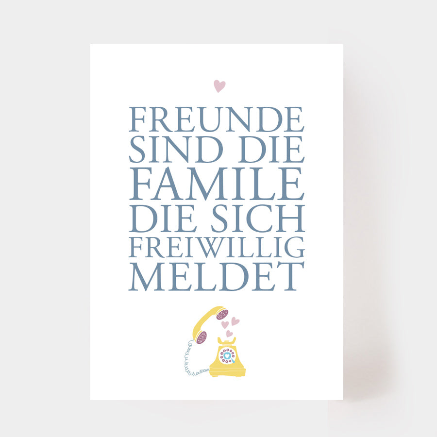 Postkarte "Freunde sind Familie"