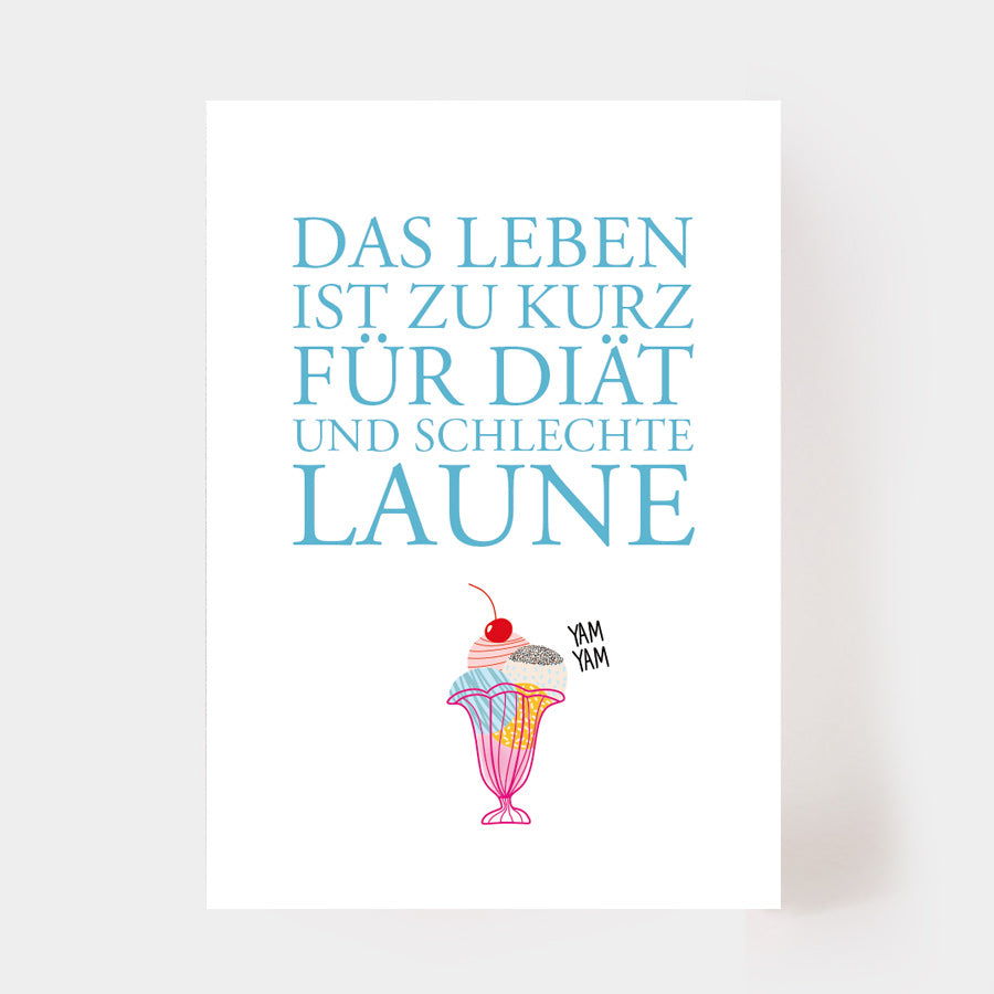 Postkarte "Das Leben ist zu kurz für Diät"