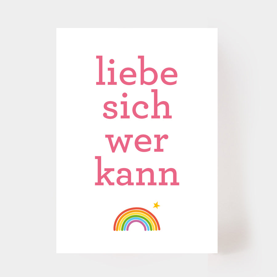 Postkarte "liebe sich wer kann"