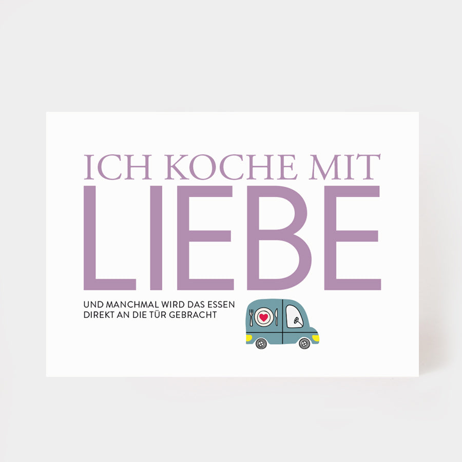 Postkarte "Ich koche mit Liebe"