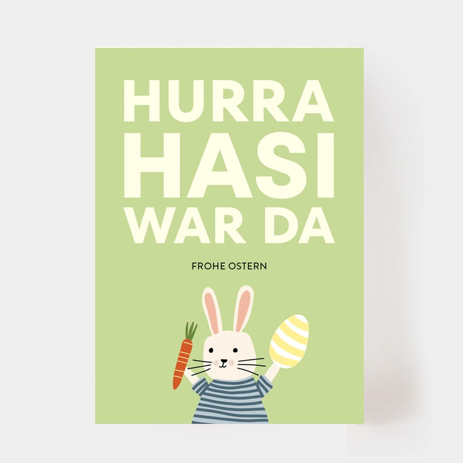 Postkarte "Hasi war da"