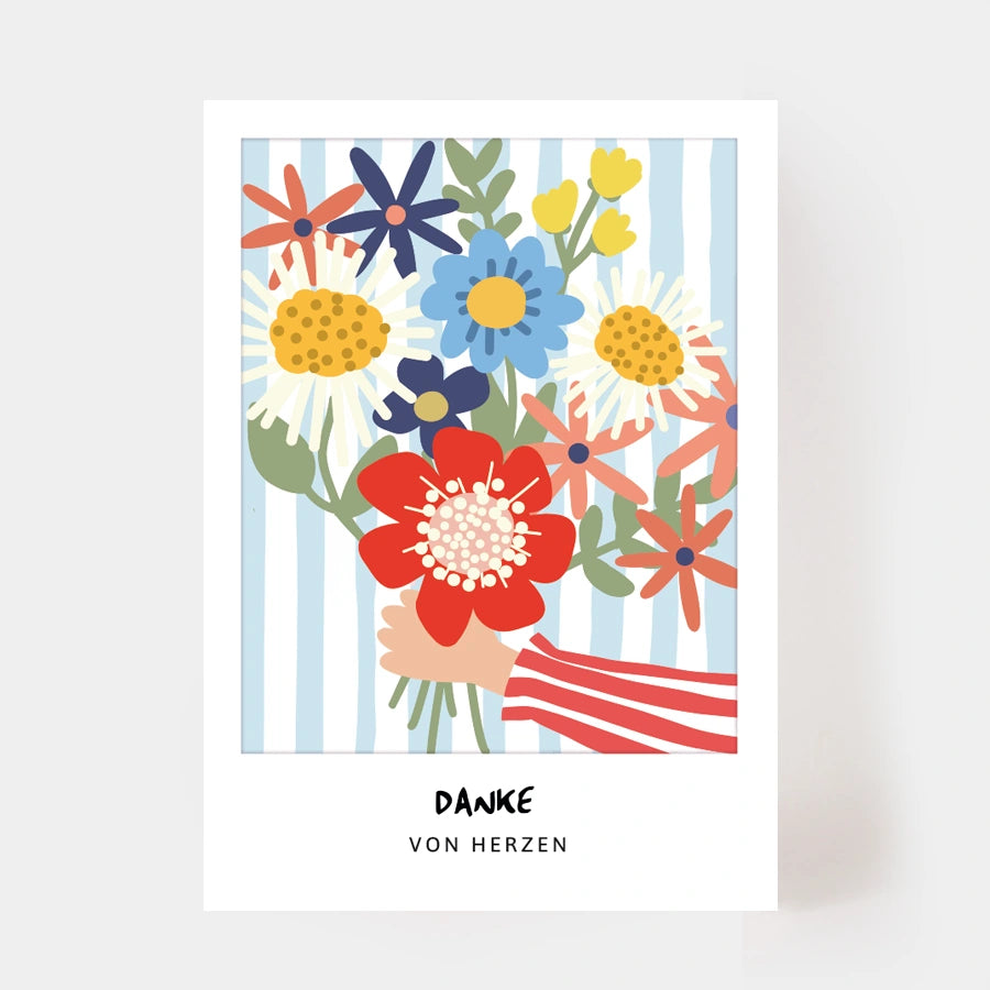 Postkarte "Danke von Herzen"