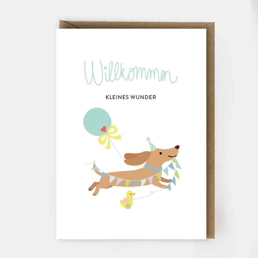 Klappkarte "Willkommen kleines Wunder" mit Umschlag