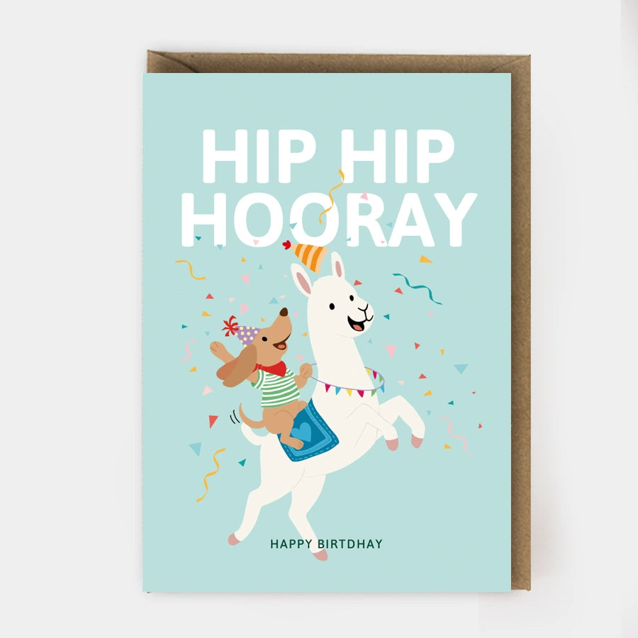 Klappkarte "Hip Hip Hooray" mit Umschlag