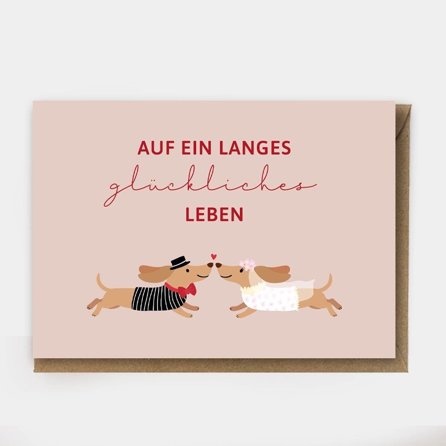 Klappkarte "Hochzeit Dackel" mit Umschlag